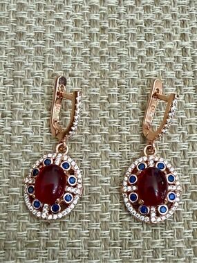 Sam & Co Sterling Silver Ruby & Gemstone Drop Earrings